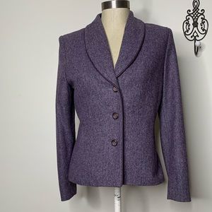 Kate Hill Wool/Silk Herringbone Blazer Sz 4/6